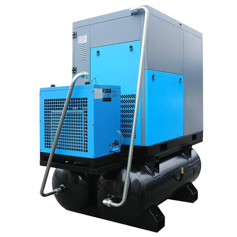HPDMC Air Compressor Rotary Screw Air Compressor with Tand & Air Dryer All in One Heavy Duty Air Compressed System