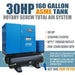 HPDMC Air Compressor Rotary Screw Air Compressor with Tand & Air Dryer All in One Heavy Duty Air Compressed System