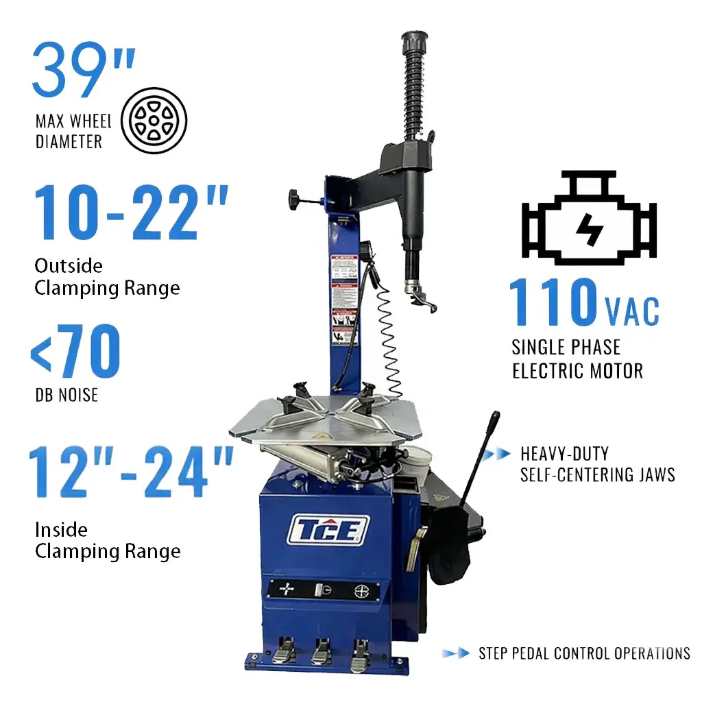 Tce Balancer Spring TCE 3 Pedals 39 inch Tire Changer Wheel Changers Balancer Machine