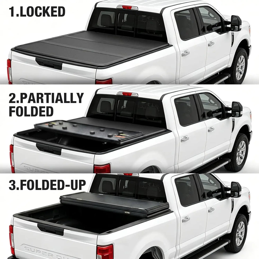 TCE Truck Bed Cover TCE Truck Bed Cover,Hard Folding Truck Tonneau Covers Compatible with 2015-2026 Ford F-150