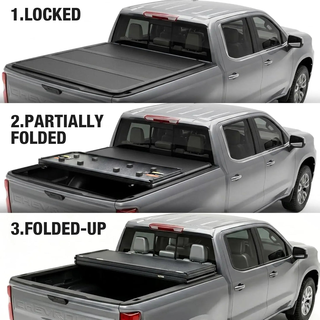 TCE Truck Bed Cover TCE Truck Bed Cover,Hard Folding Truck Tonneau Covers Compatible with 2015-2026 Ford F-150