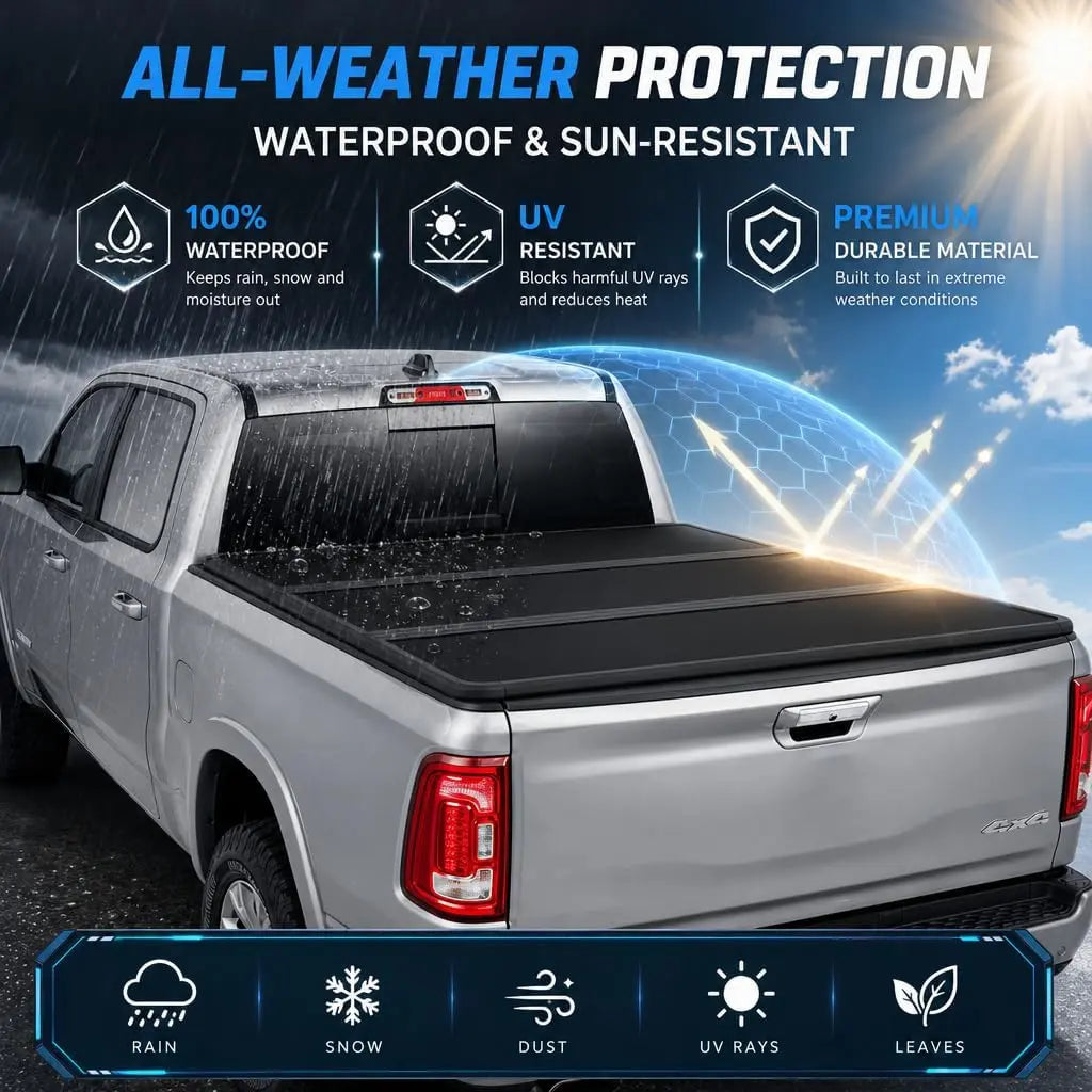 TCE Truck Bed Cover TCE Truck Bed Cover,Hard Folding Truck Tonneau Covers Compatible with 2015-2026 Ford F-150