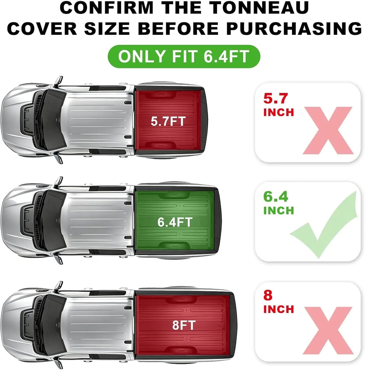 TCE Truck Bed Cover TCE Truck Bed Cover,Hard Folding Truck Tonneau Covers Compatible with 2015-2026 Ford F-150