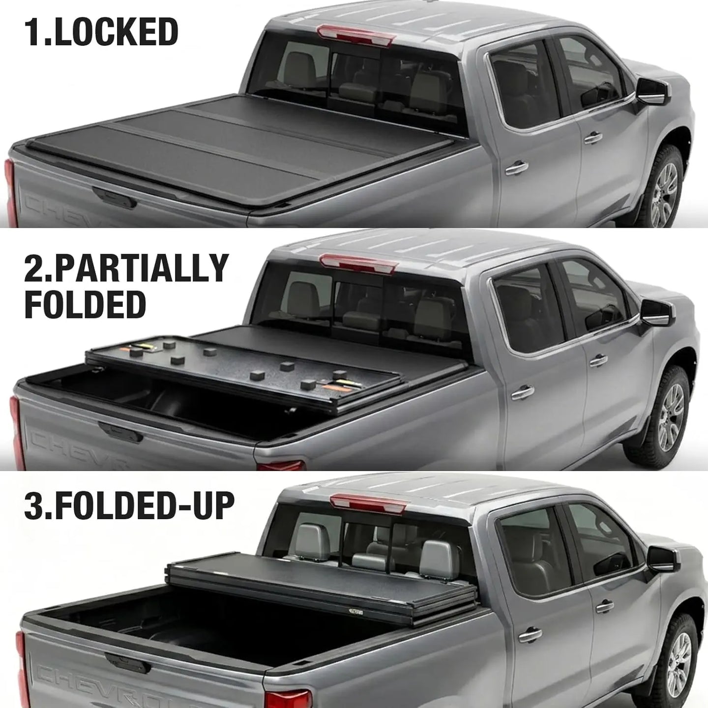 TCE Truck Bed Cover TCE Truck Bed Cover,Hard Folding Truck Tonneau Covers Compatible with 2015-2026 Ford F-150