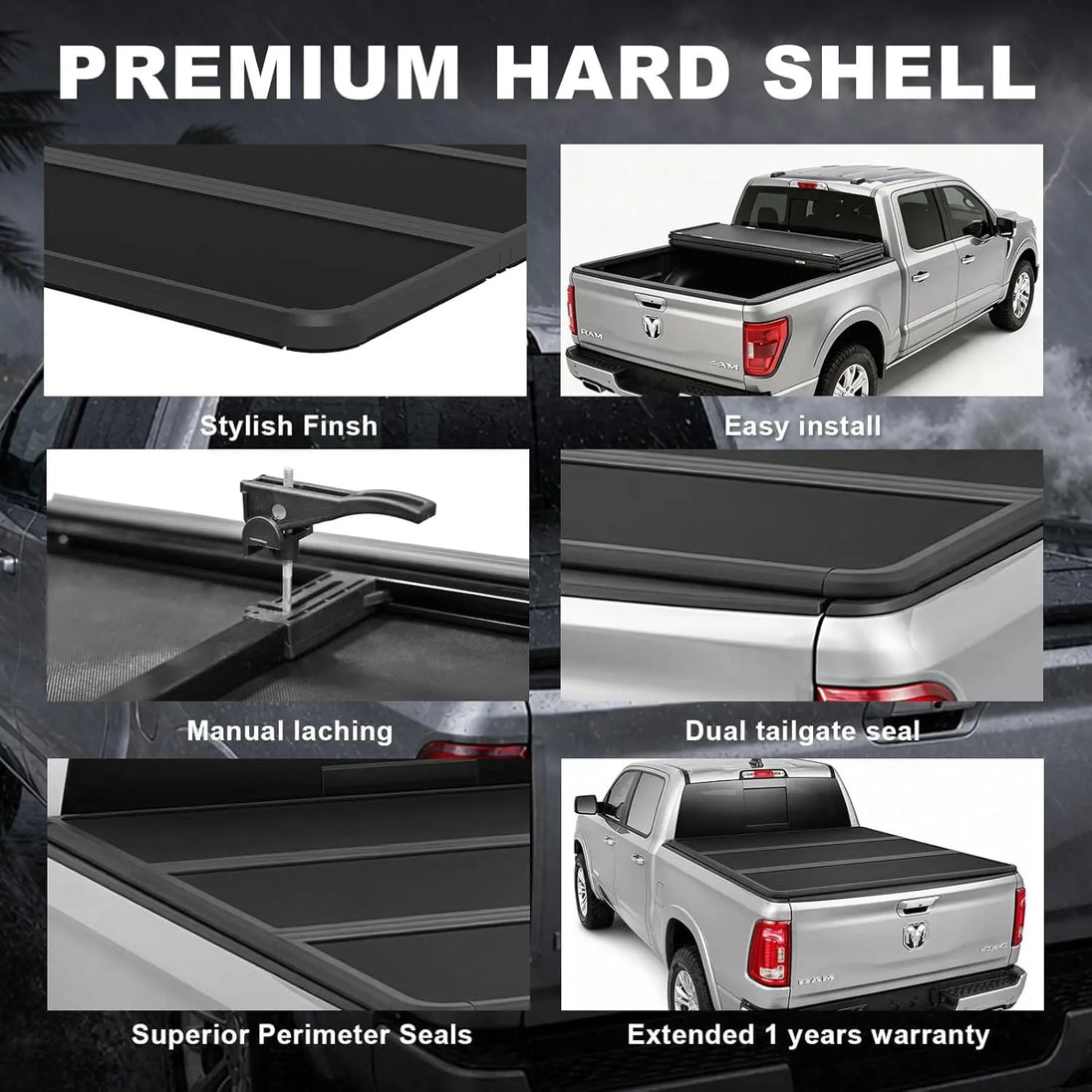 TCE Truck Bed Cover TCE Truck Bed Cover,Hard Folding Truck Tonneau Covers Compatible with 2015-2026 Ford F-150