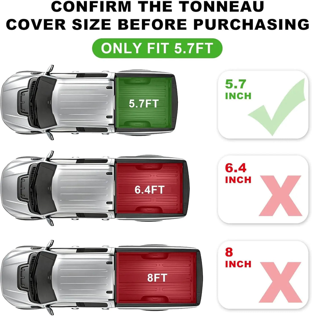 TCE Truck Bed Cover TCE Truck Bed Cover,Hard Folding Truck Tonneau Covers Compatible with 2015-2026 Ford F-150