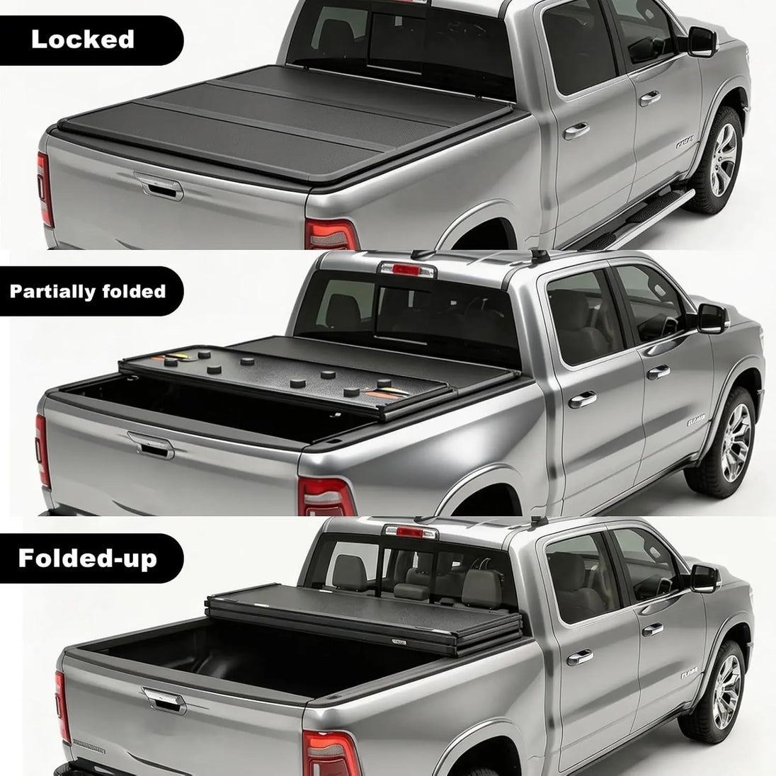 TCE Truck Bed Cover TCE Truck Bed Cover,Hard Folding Truck Tonneau Covers Compatible with 2015-2026 Ford F-150