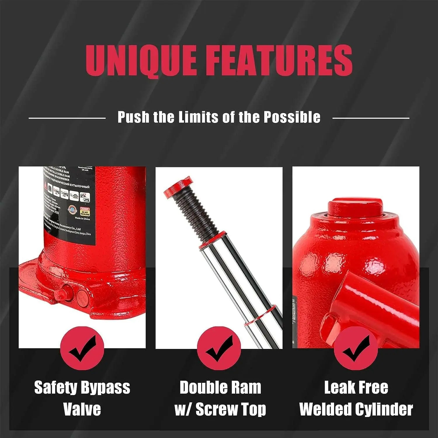 BIG RED Double Ram Bottle Jack - Torin Inc.