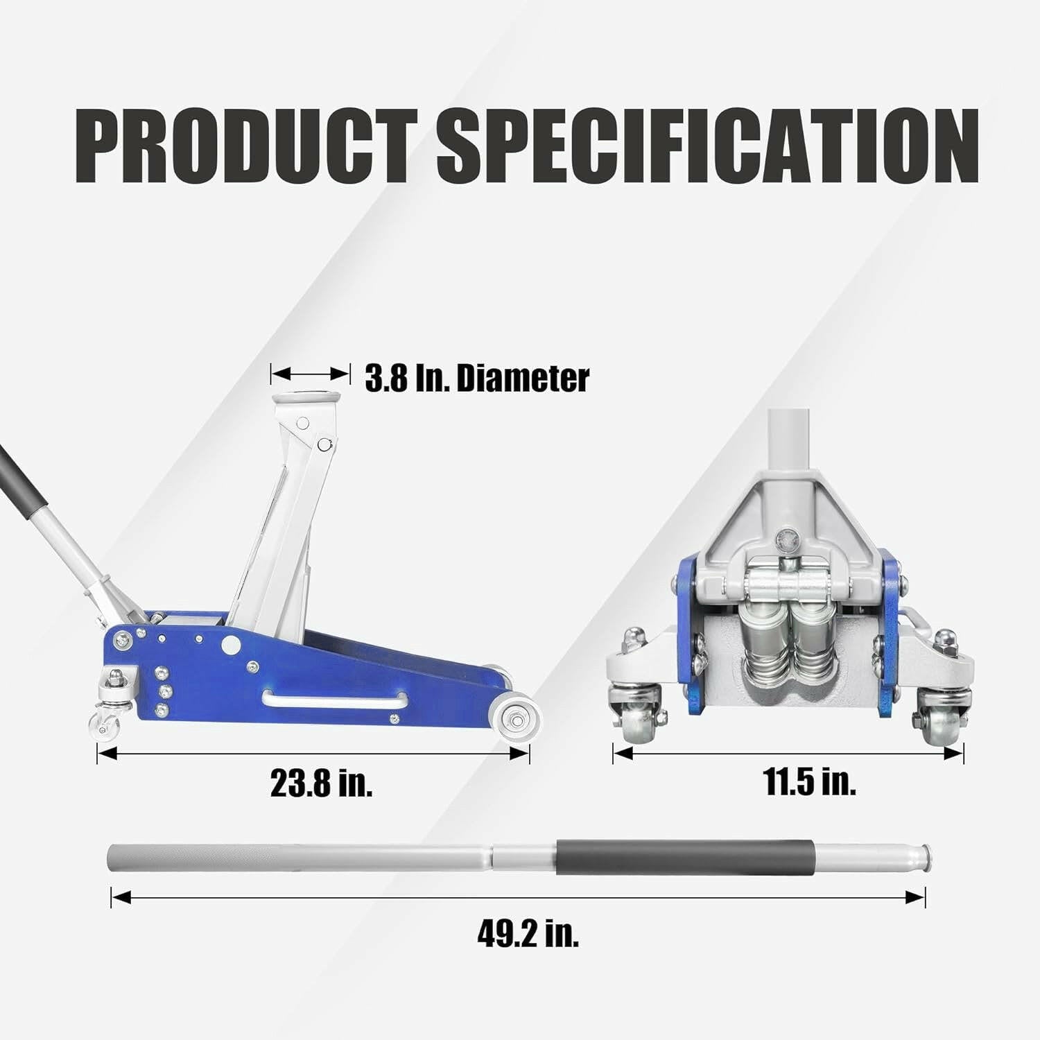 TCE Low Profile Economic Aluminum Dual Piston Floor Jack