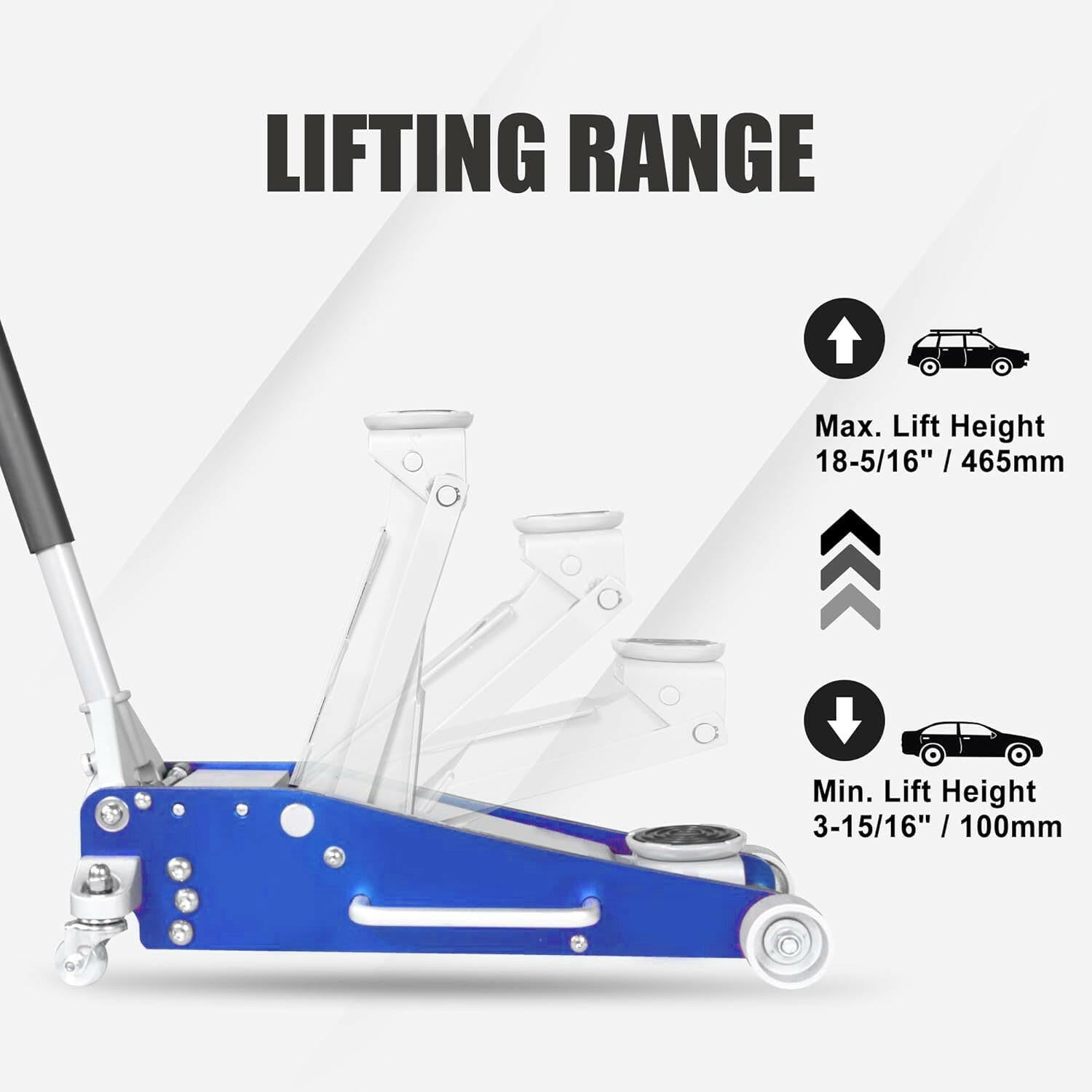 TCE Low Profile Economic Aluminum Dual Piston Floor Jack