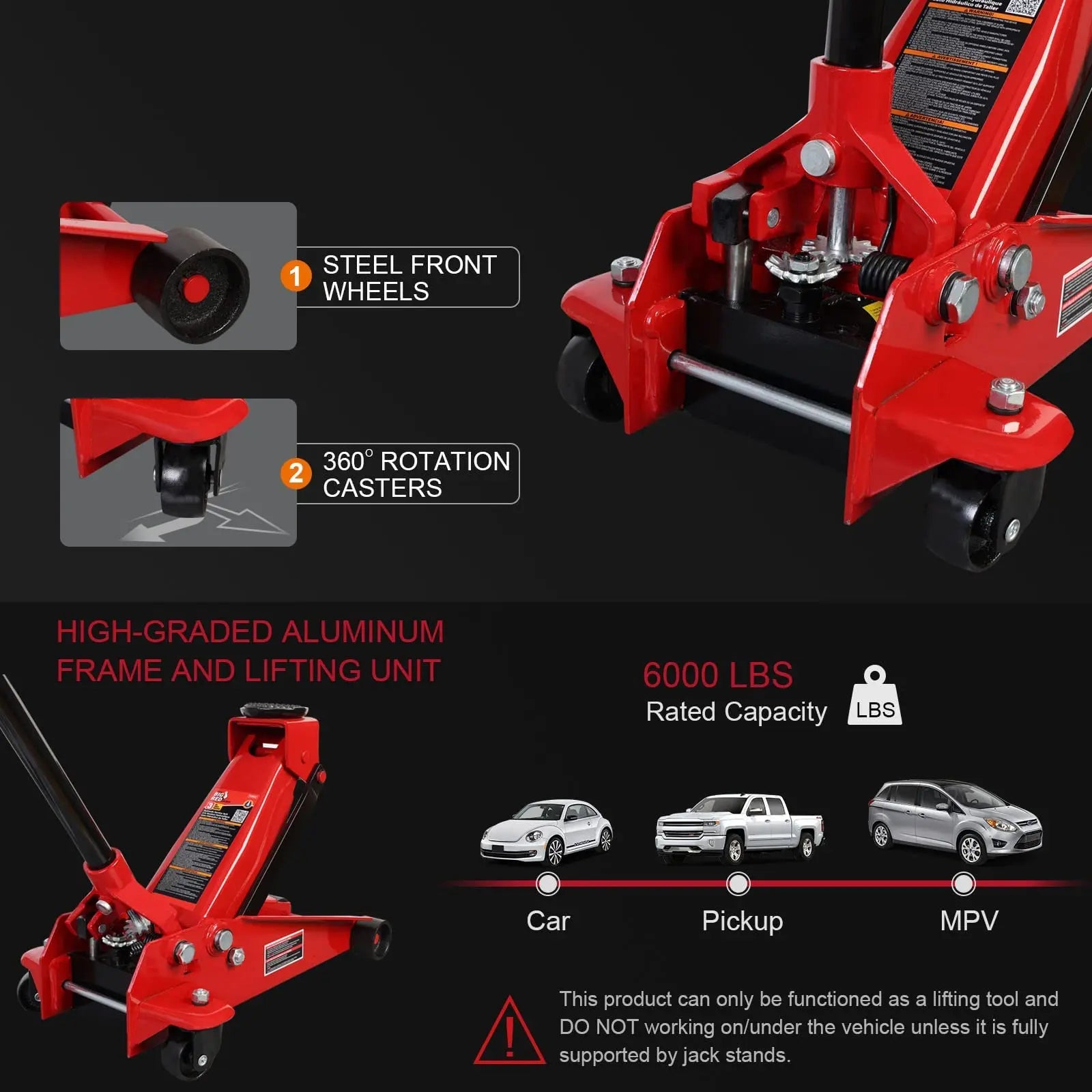 BIG RED 3 Ton Heavy Duty Hydraulic Floor Jack