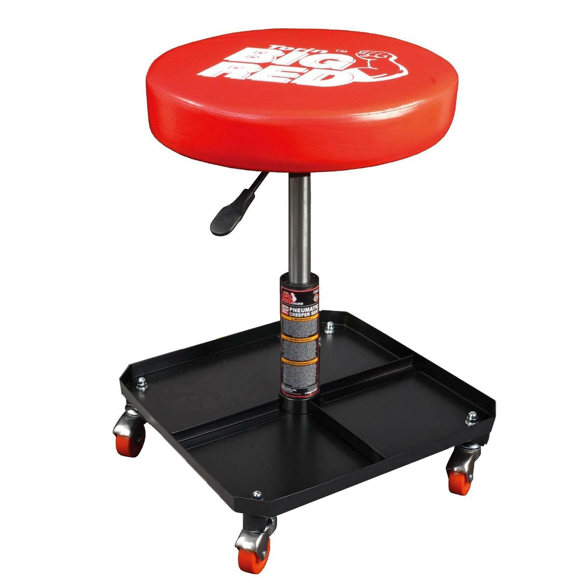 BIG RED Adjustable Rolling Creeper Seat with Tool Tray