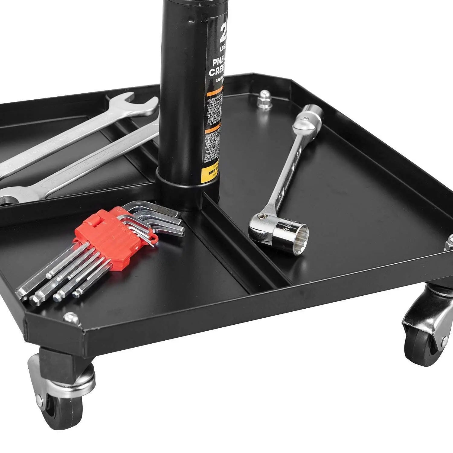 BIG RED Adjustable Rolling Creeper Seat with Tool Tray - Torin Inc.