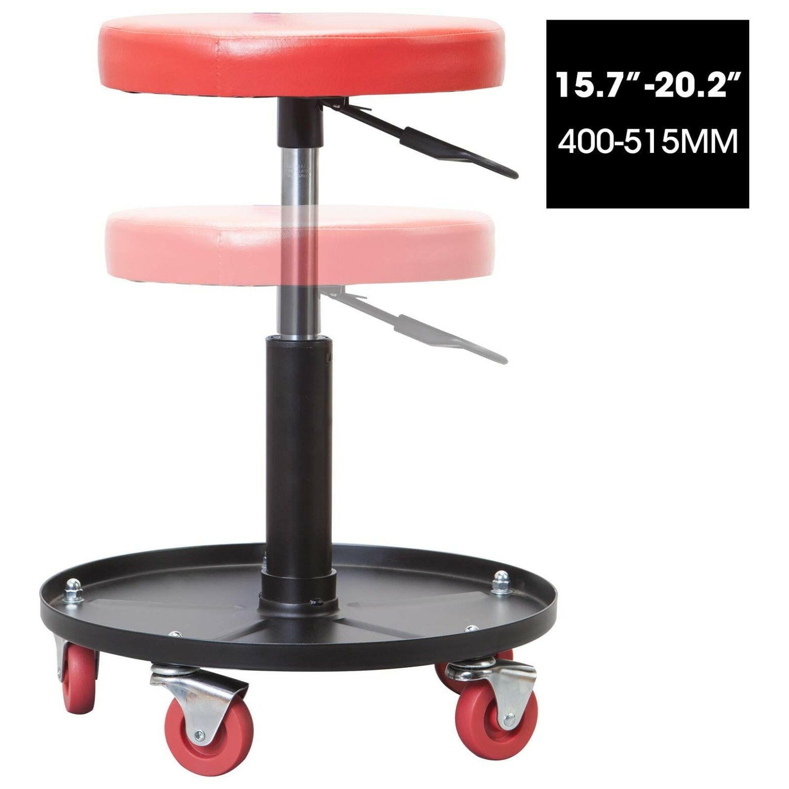BIG RED Professional Adjustable Rolling Creeper Seat with Tool Tray