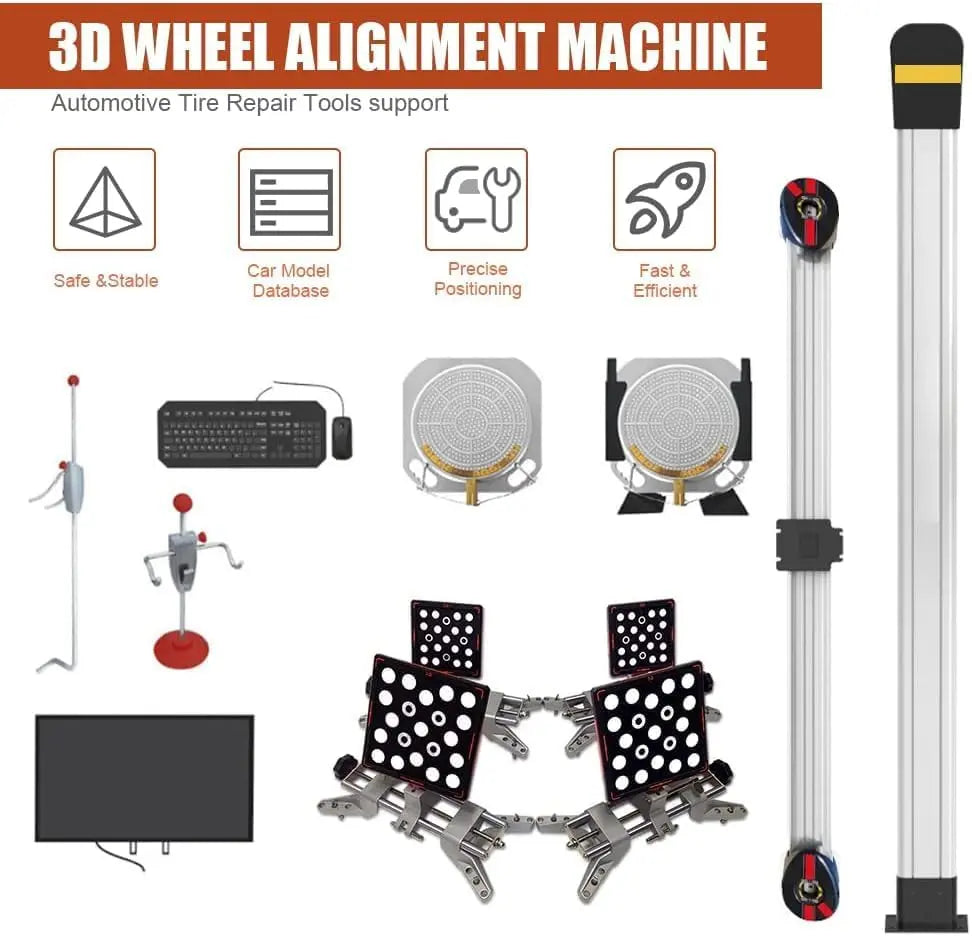 Torin Inc. 3D Wheel Alignment Machine, Dual Screen, 10–23.5" Rim Size, Short Roll Compensation, for 4-Post Lifts