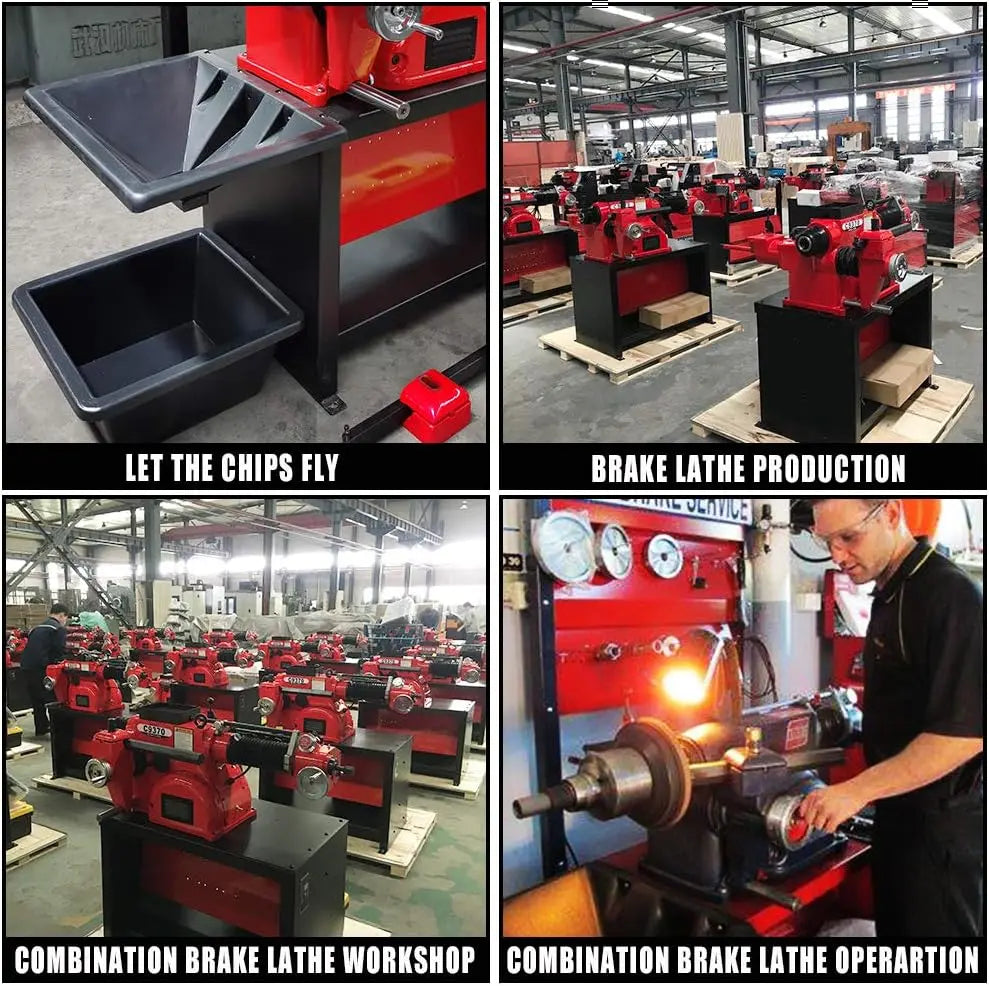 Torin Inc. Heavy-Duty Combination Disc/Drum Brake Lathe Machine w/Bench & Standard Tooling Adapter Package