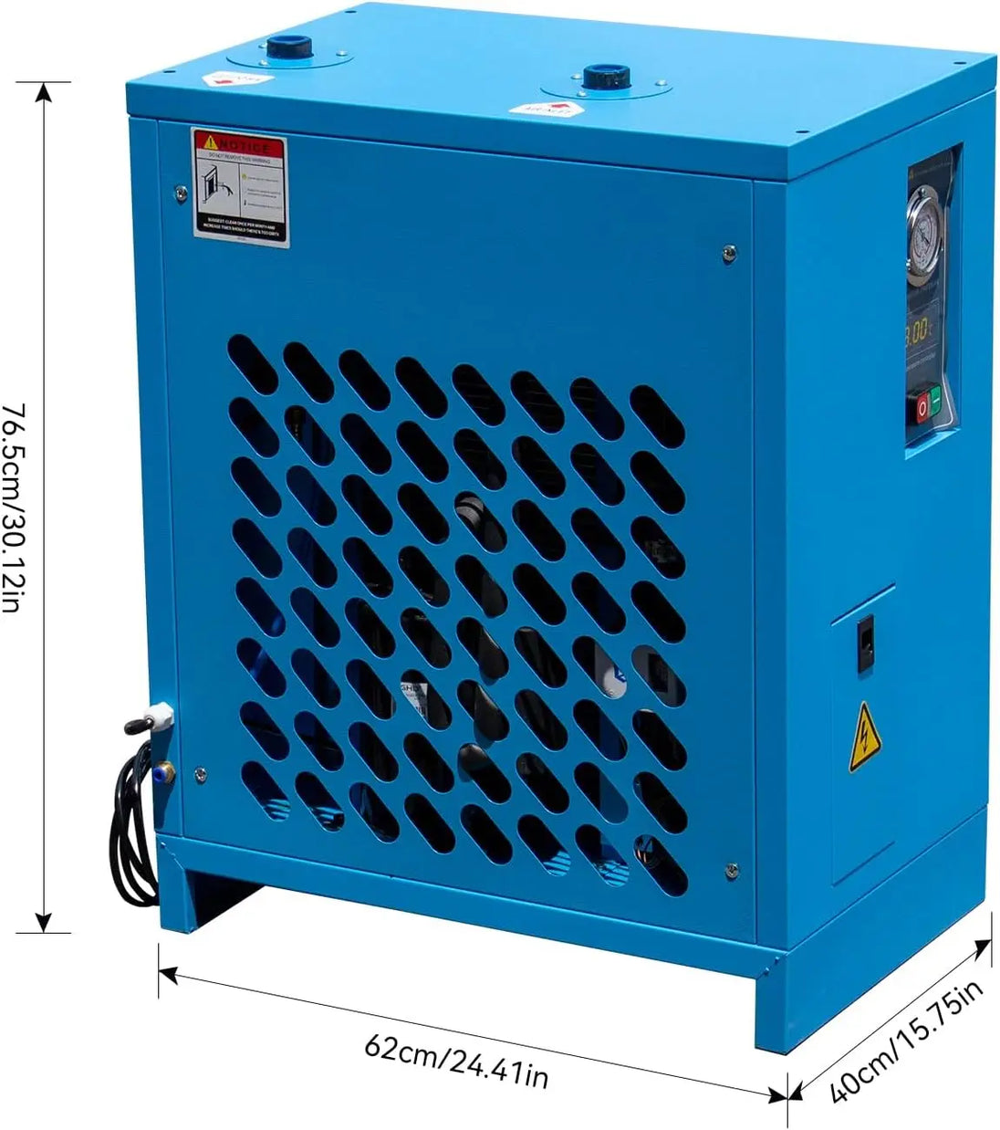 HPDMC Air Dryer Industrial Heavy Duty Refrigerated Air Dryer – 105 CFM, 0.885 KW, 220V For 30HP Rotary Screw Compressors – R134a Cooling System – Removes Moisture, Oil, Dust for Workshops, Factories, CNC