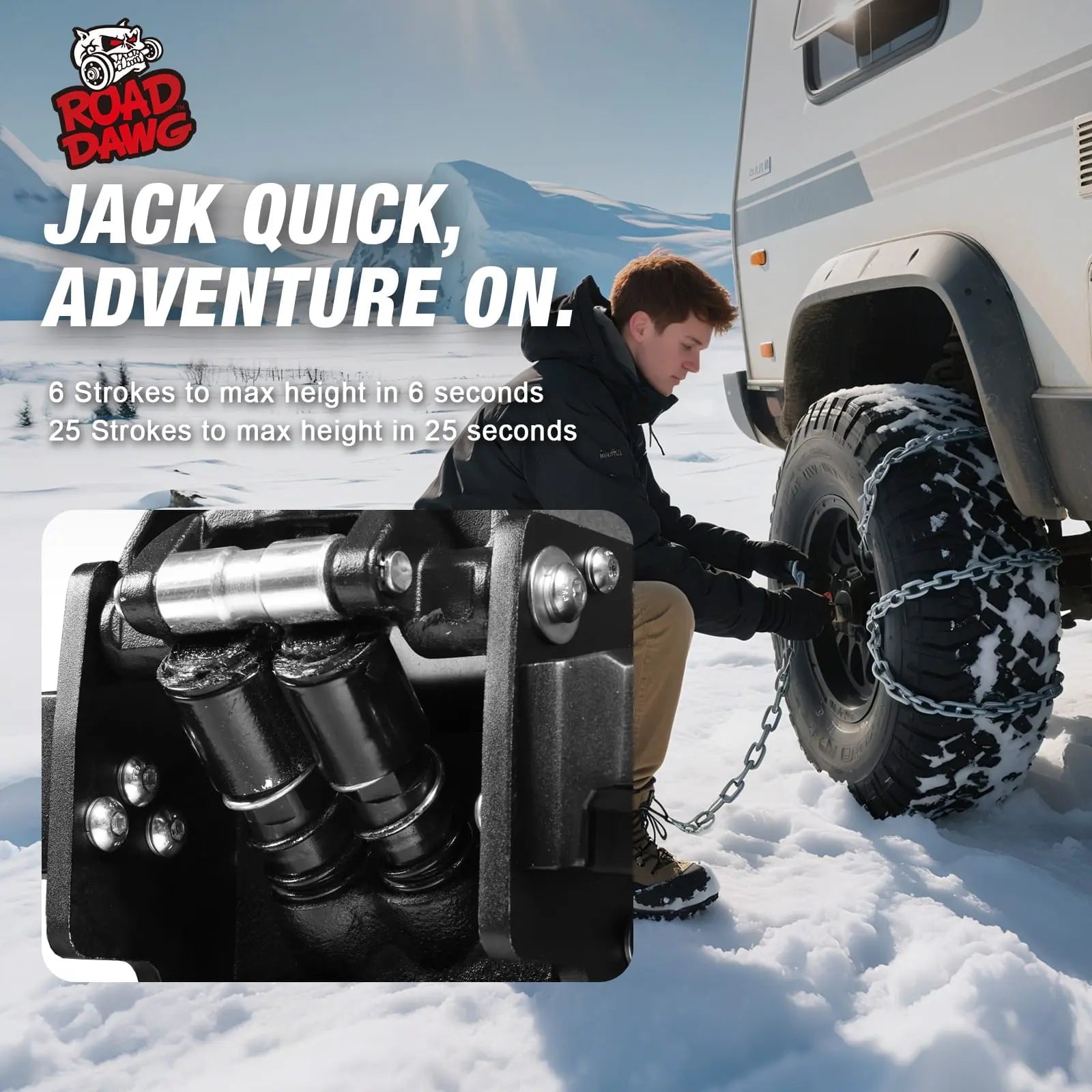 ROAD DAWG 3 Ton Big Wheel Off-Road Jack, Professional Aluminum and