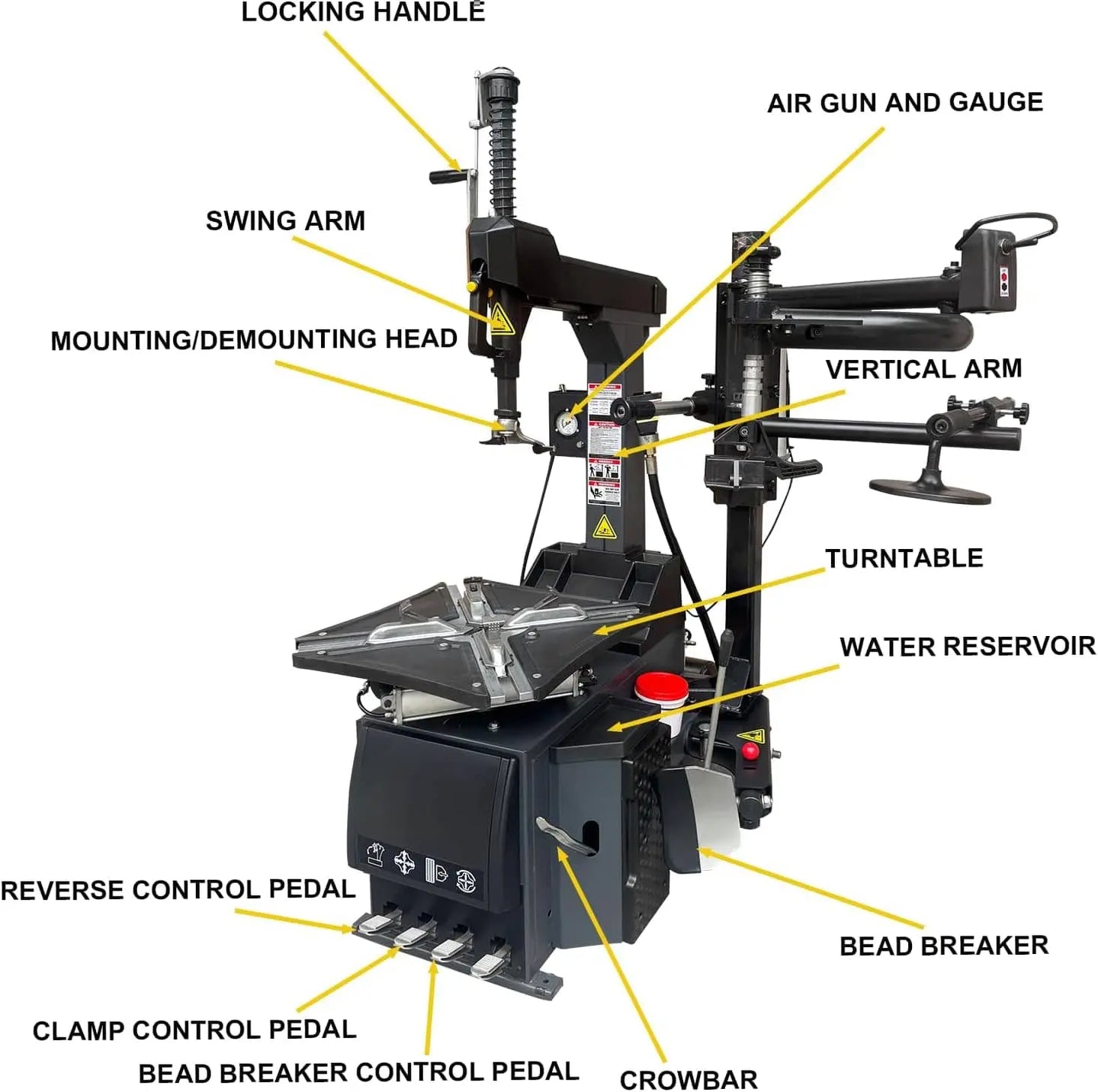 Torin Inc. Tire stripping machine Tire Changer Machine with Hand-Assisted Lever Device and Assist arm and Wheel Balancer Combo, with Laser Indicator & LED Work Light, 10-24" Rim, Manual Input, Dynamic/Static/ALU Modes, 0.25KW Pure Copper Motor, 110V
