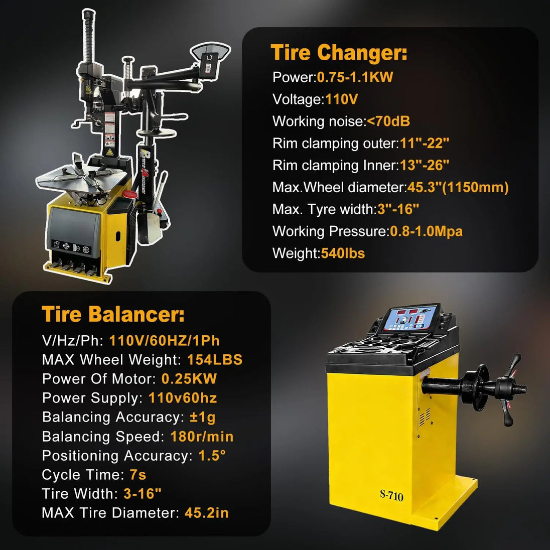 Torin Inc. Tire stripping machine Tire Changer and Wheel Balancer Combo with Rear-Tilt System & Multiple Modes, 110V for 10-26" Rims, Complete Tire Service Package for Workshops