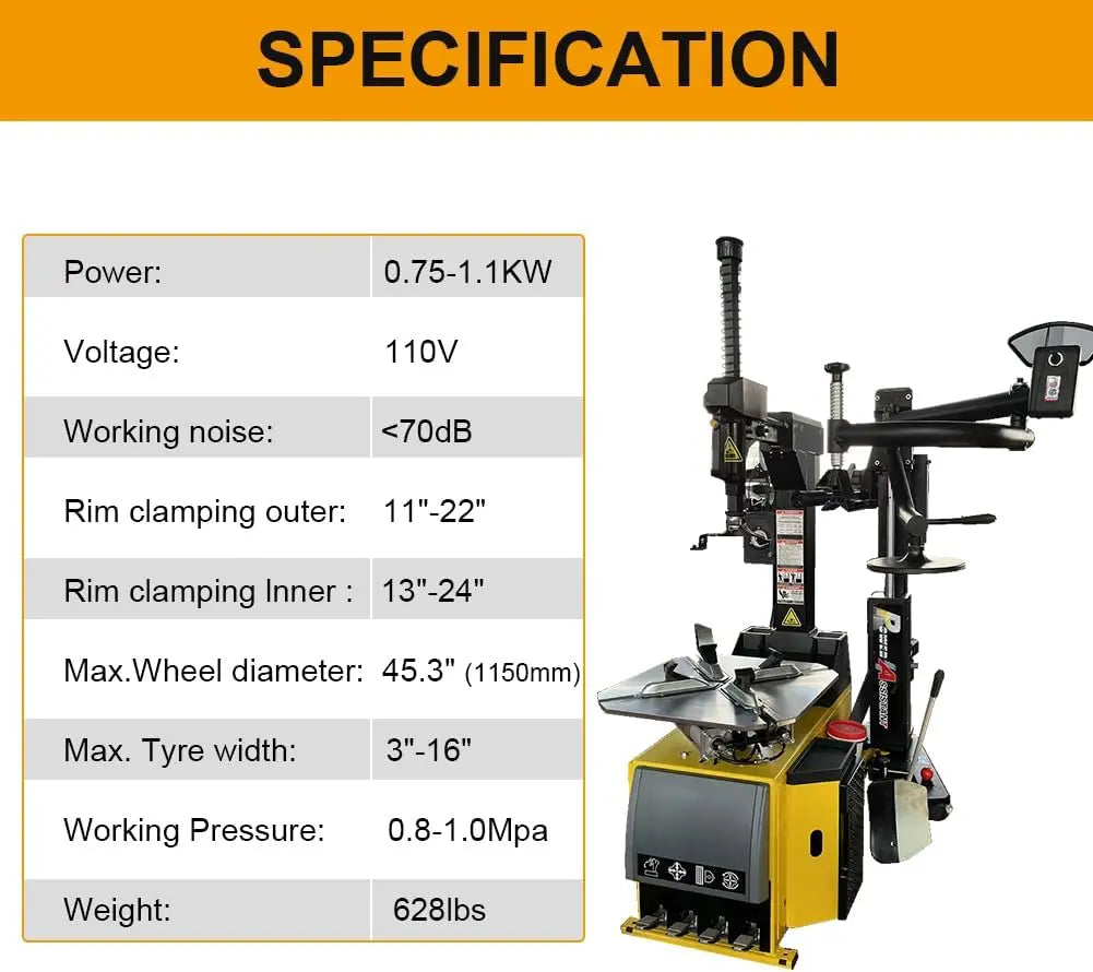 Torin Inc. Tire stripping machine Tire Changer Machine and Premium Automatic Wheel Balancer Combo, 10-28" Rim, Auto A/D Measurement, Laser Guide & LED Light, Electronic Brake, 40mm Spindle