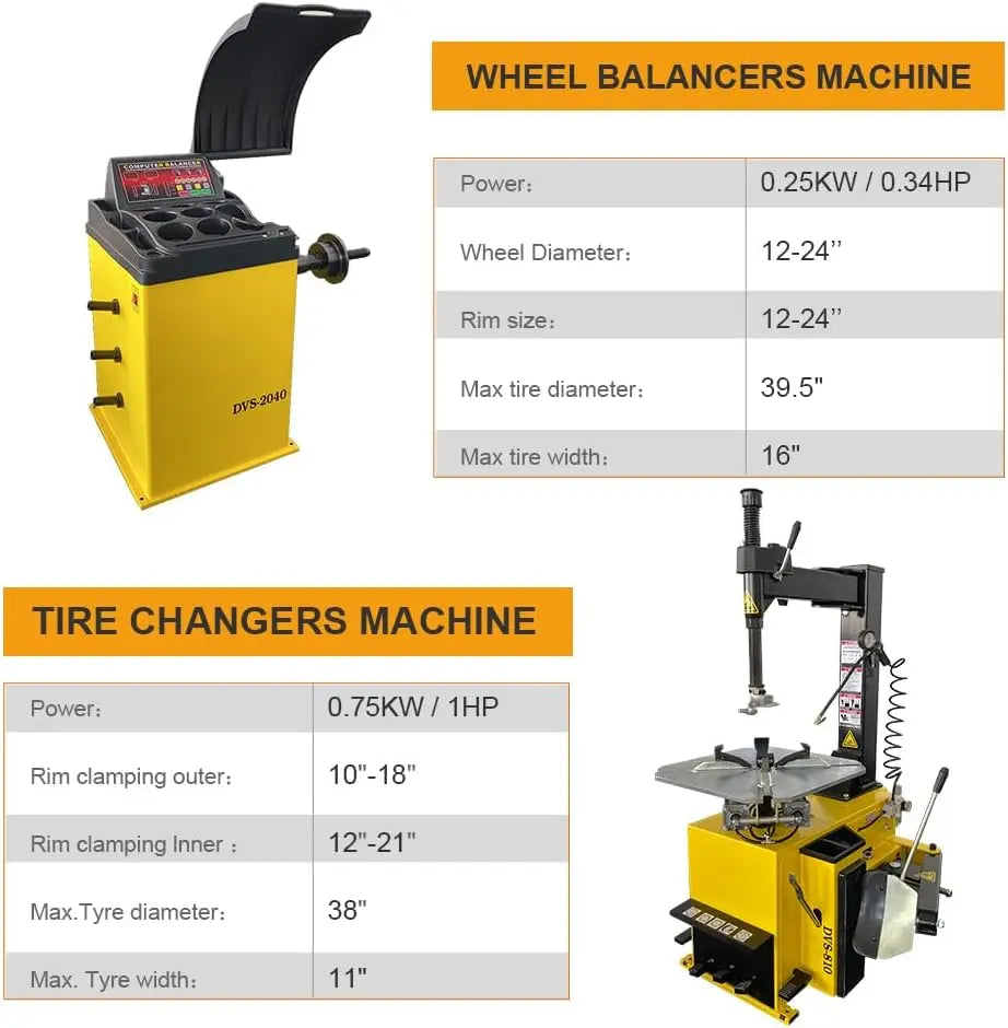 Torin Inc. Tire stripping machine Tire Changer and Economic Wheel Balancer Combo, 1.5HP Motor with 0.25KW Pure Copper, 110V for 10-24" Rims, Cost-Effective Tire Service Set for Garage