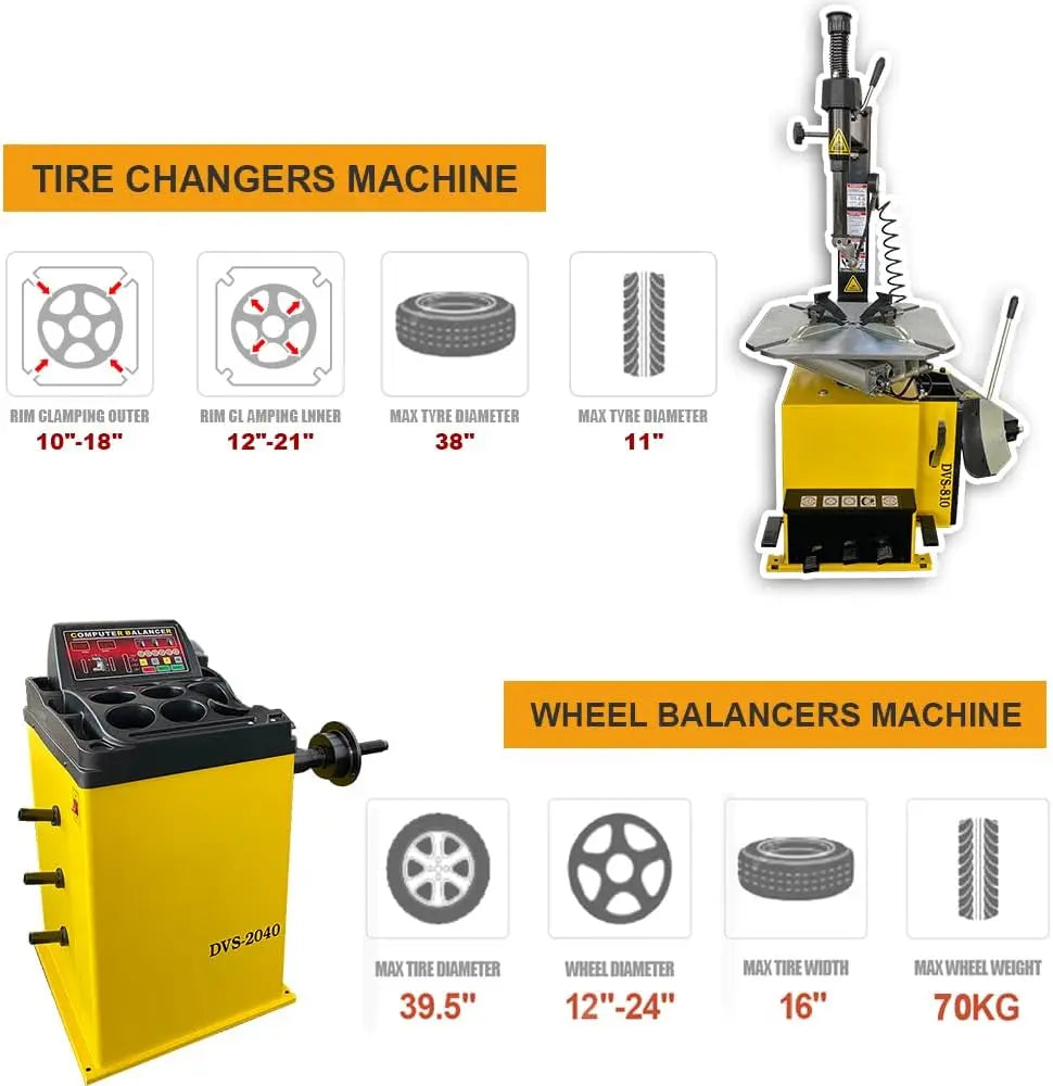 Torin Inc. Tire stripping machine Tire Changer and Economic Wheel Balancer Combo, 1.5HP Motor with 0.25KW Pure Copper, 110V for 10-24" Rims, Cost-Effective Tire Service Set for Garage