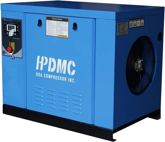 HPDMC Air Compressor 7.5KW 10HP 35CFM Rotary Screw Air Compressor Variable Speed Drive Heavy Duty Air Compressed System for Small Machining & Fabrication Workshops, Automotive